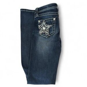 Miss Me Y2K Blue Jeans with Star Pocket Detail